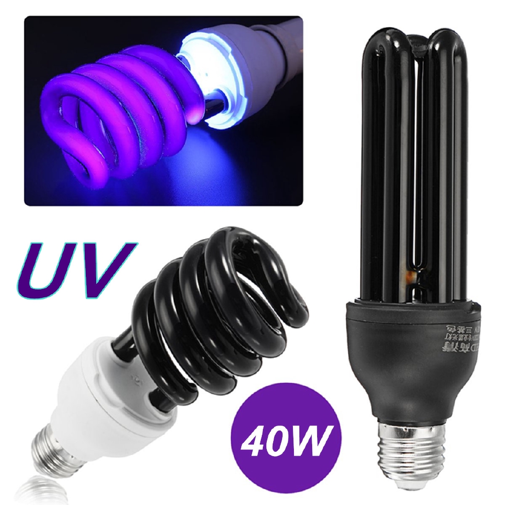 E27 40W UV Ultraviolet Fluorescent Blacklight CFL Light Bulb | Shopee ...