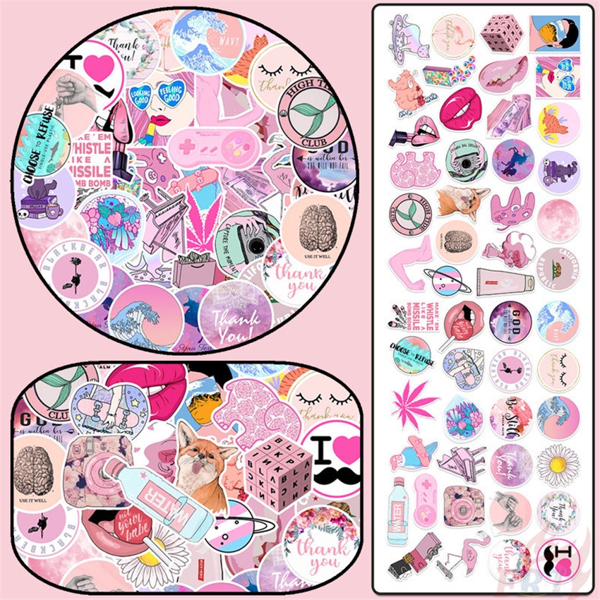Amandir 160 PCS Girl Cute Laptop Stickers Pink Water Bottle Skateboard Luggage Bike Phone Sticker Cute Decals 