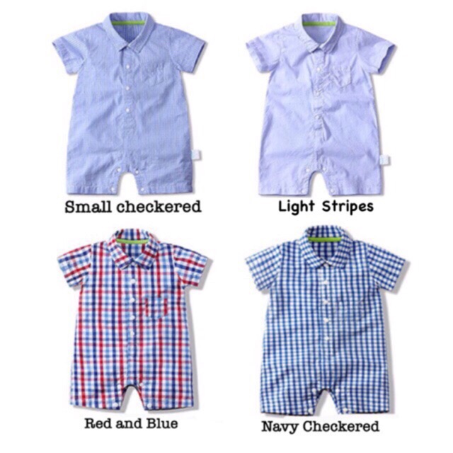 collared romper baby boy