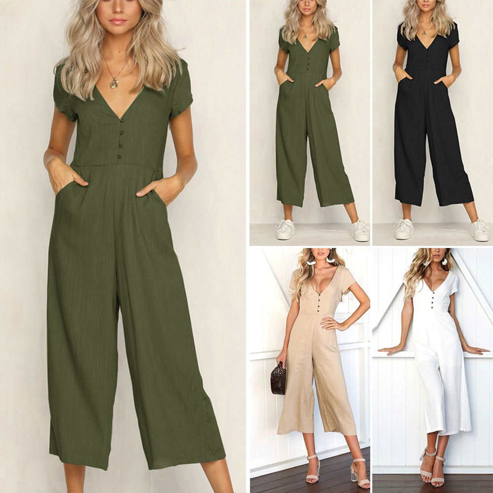 short sleeve pant jumpsuit