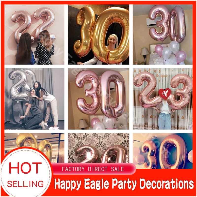 32 Inch Number Balloon Aluminum Foil Birthday Party Needs Decorations ...