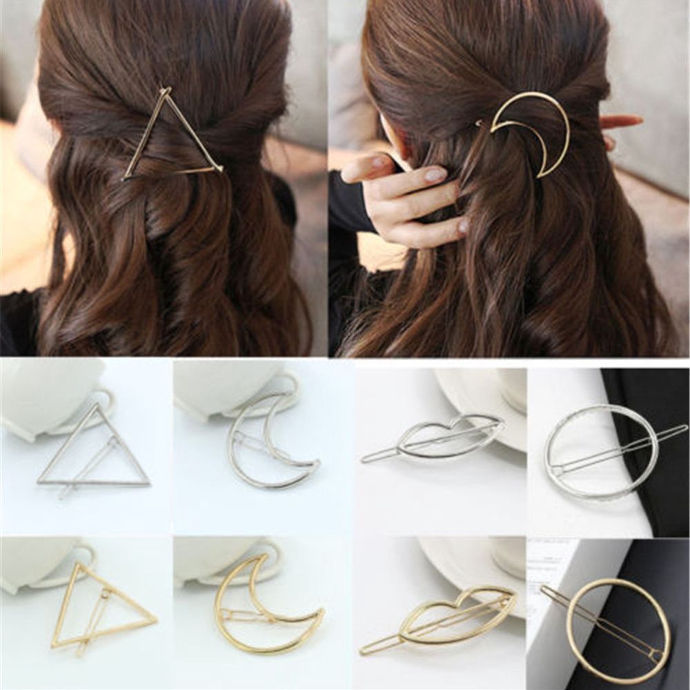 Girls Triangle Moon Hairpins Hair Clips Hairgrip Hair Accessories