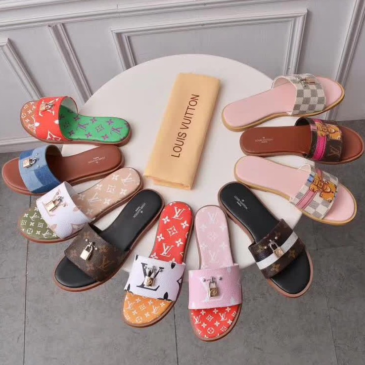 louis vuitton pink slippers