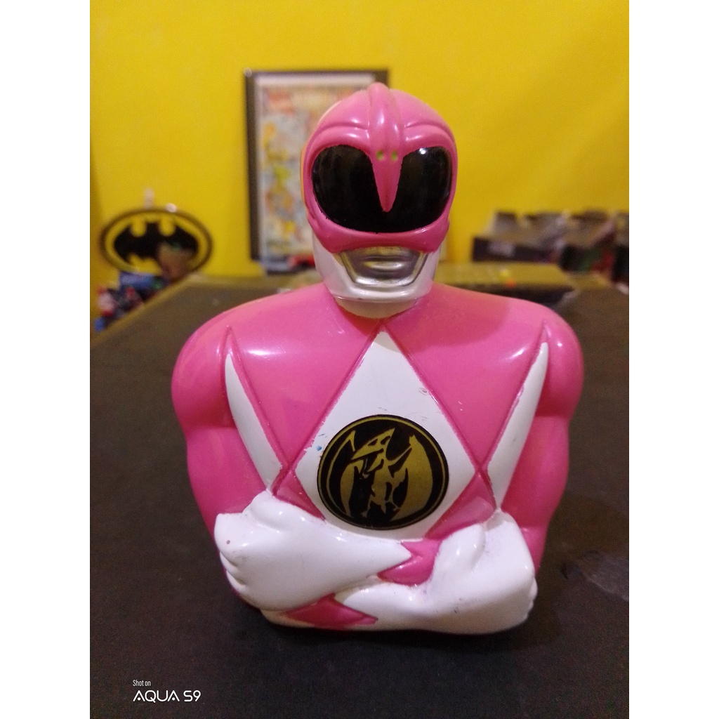 1993 Kimberly Mighty Morphin POWER RANGERS Pink Candy Dispenser vintage