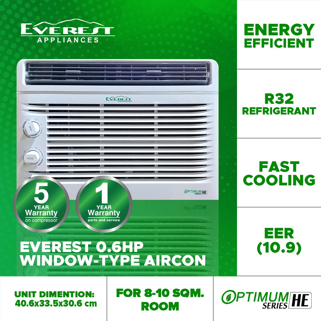 Everest 0.65 HP Window Type Manual Aircon ETM06WD Shopee Philippines