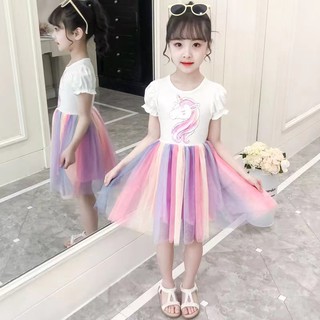 KKX Beixuan Girl Dress 3 Korean Fashion 4 Unicorn 5 Rainbow 6 Tulle 7 Children Princess 8 Ballet Skirt 9 Birthday Party 10 Baptism Anniversary 11 12 Summer 13-Year-Old Kids #6