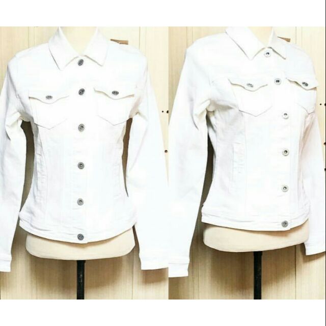 bershka white denim jacket