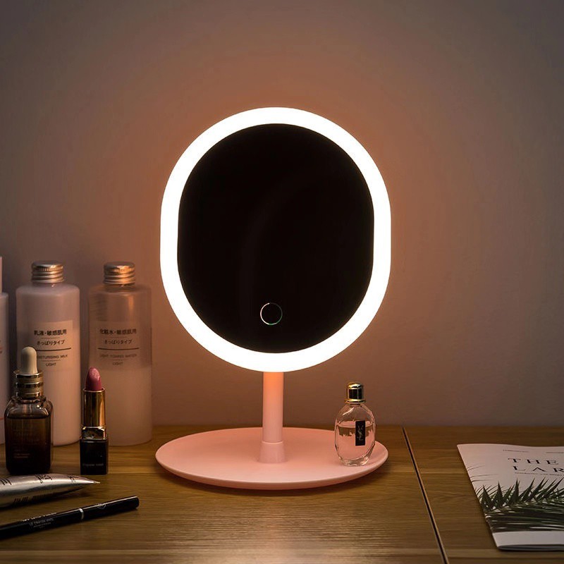 Ml01 Pk Ringlight Smart Led Touch Screen Makeup Mirror Tabletop Portable Vanity Dimmable Shopee Philippines