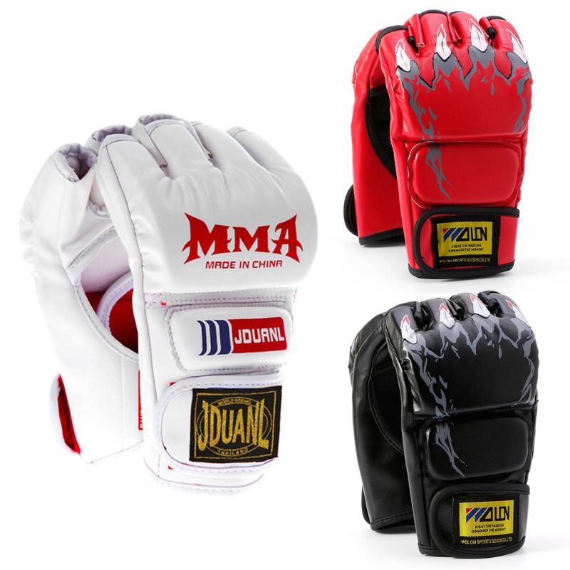 Download Boxing Half Finger MMA Muay Thai Training Sanda Gloves Gym ...