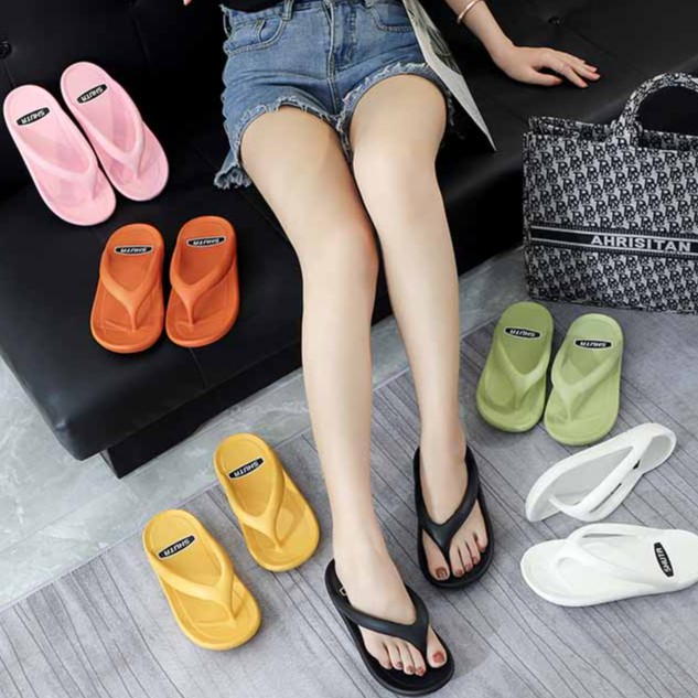 Thick-soled flip flops women's summer Korean fashion outer wear flip ...