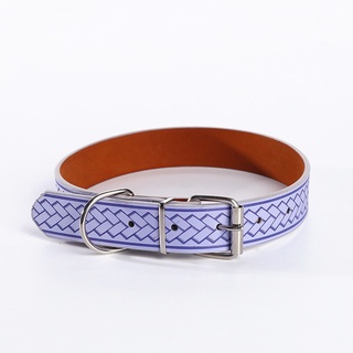 【Ready Stock】┋™Pet New Creative Meaning Safe Woven Printing Pu Leather Cat and Dog Collar Style Sim #2