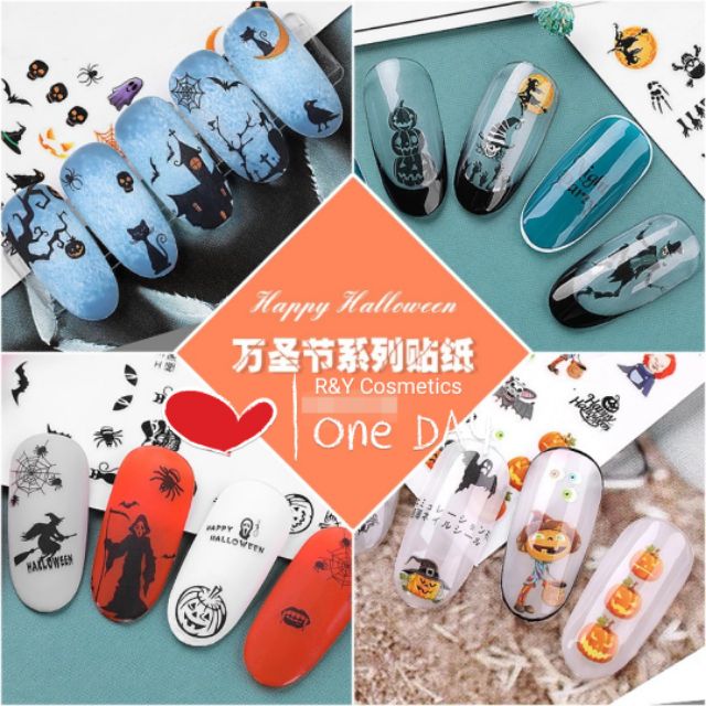 R Y Halloween Nail Art Stickers Treat Or Trick Image Nail Sticker For Nail Spa Diy Shopee Philippines