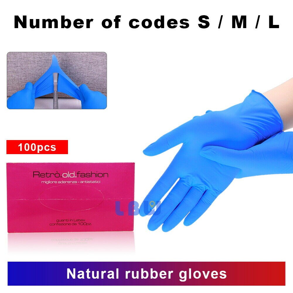 blue rubber cleaning gloves