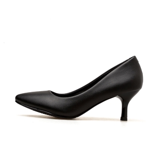 black work heels with strap