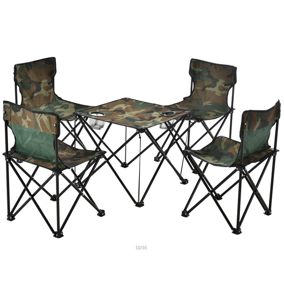 Outdoor Leisure Folding Table Chair Set Beach Chair Portable Folding