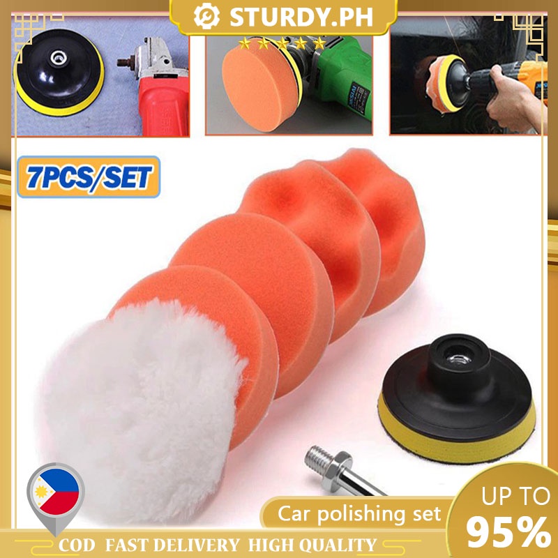 7pcs/Set of 5 Inch Polishing Waxing Polishing Pad Sponge Kit for Car