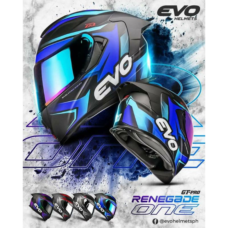 Evo Gtpro Renegade One Full Face Dual Visor Helmet Shopee Philippines