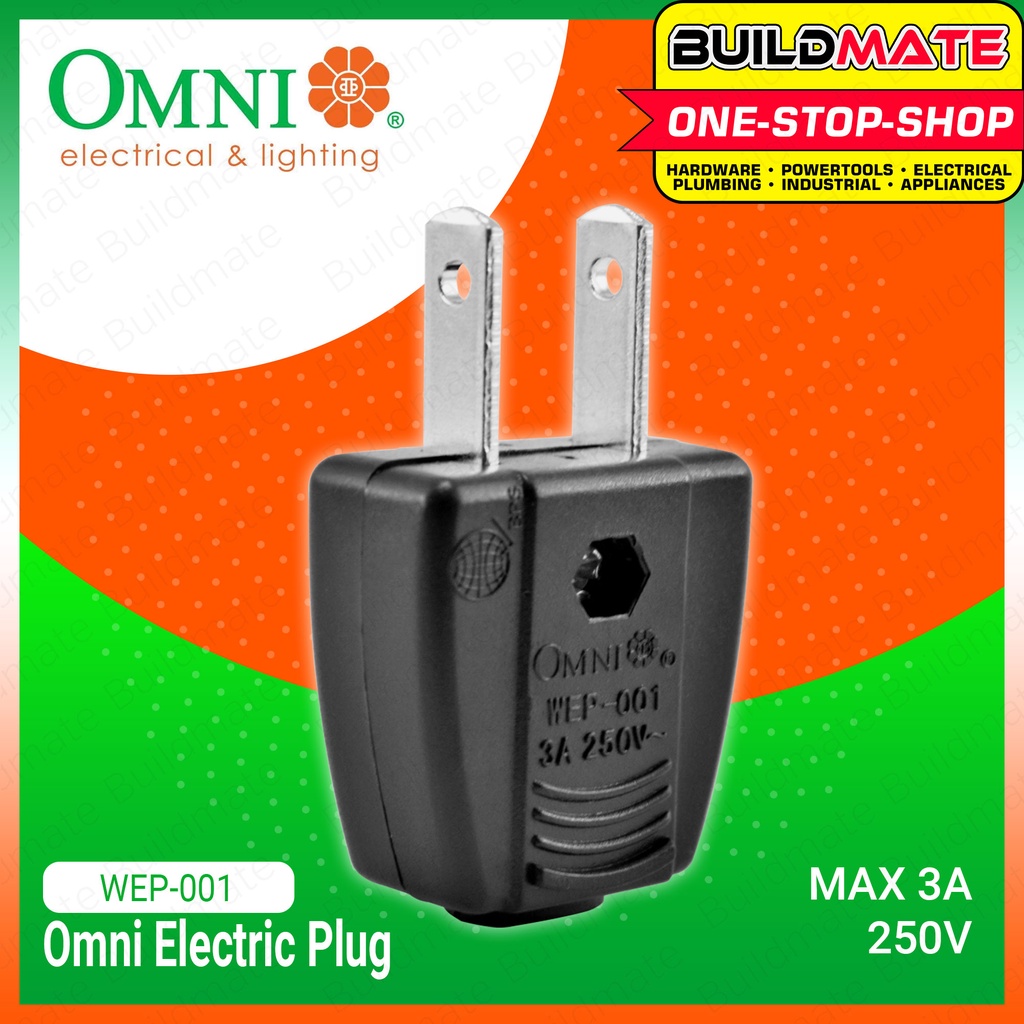 OMNI Electrical Plug 3A 250V WEP-001 (RANDOM COLOR ONLY) •BUILDMATE ...