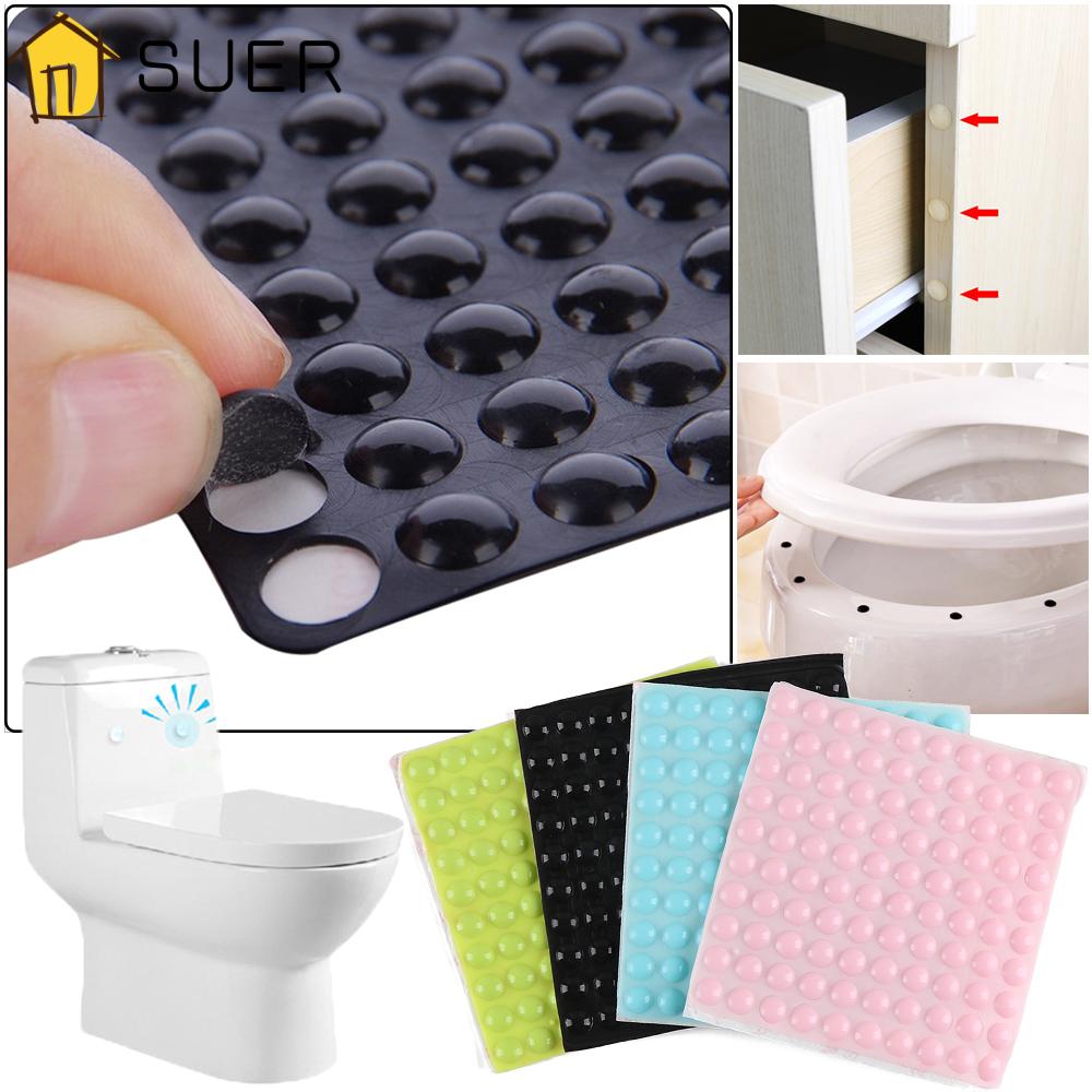 SUER 100PCS/Sheet Toilets Bumpers Rubber Silicone Pads the