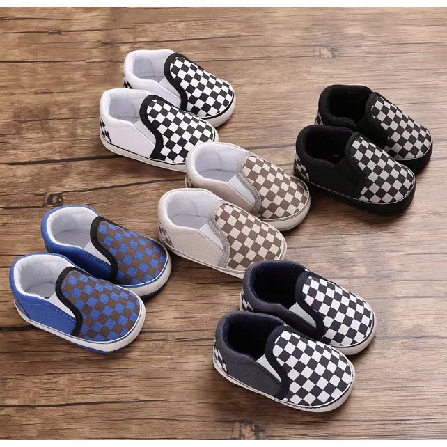Baby Corp Kids Boys Slip Ons Checkered Walking Loafers Children ...