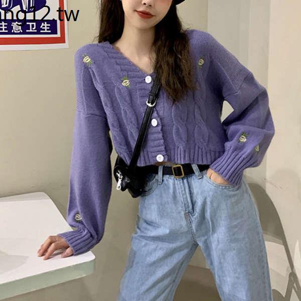 purple flower cardigan