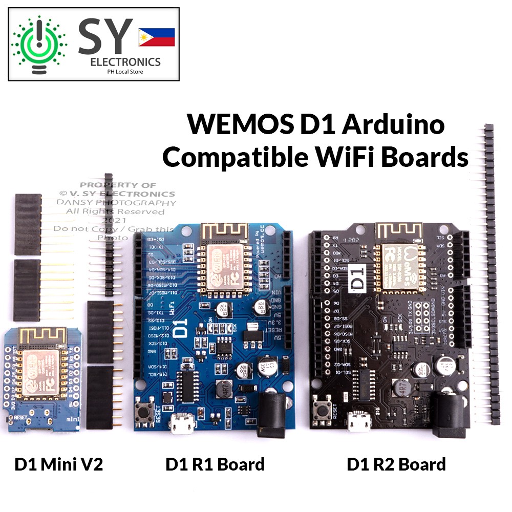 WEMOS D1 Board Mini V2 R1 R2 Wi-Fi Arduino NodeMCU Compatible CH340G ...