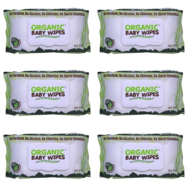 Organic Baby Wipes 80's with cap (Pack of 6) Shopee Philippines