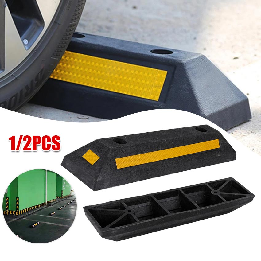 Barricades Vehicle Ground Baffle Wheel Positioner Heavy Duty Rubber ...