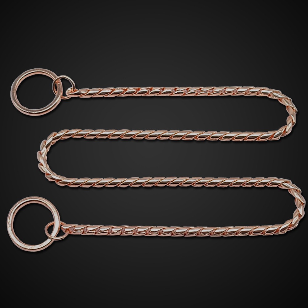 Rose Gold Dog Collar P Choke/Check Chain Collars Pet Show Collar Training Slip #8
