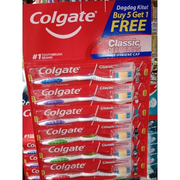 Colgate Toothbrush Classic Deep Clean 5 + 1 Free | Shopee Philippines