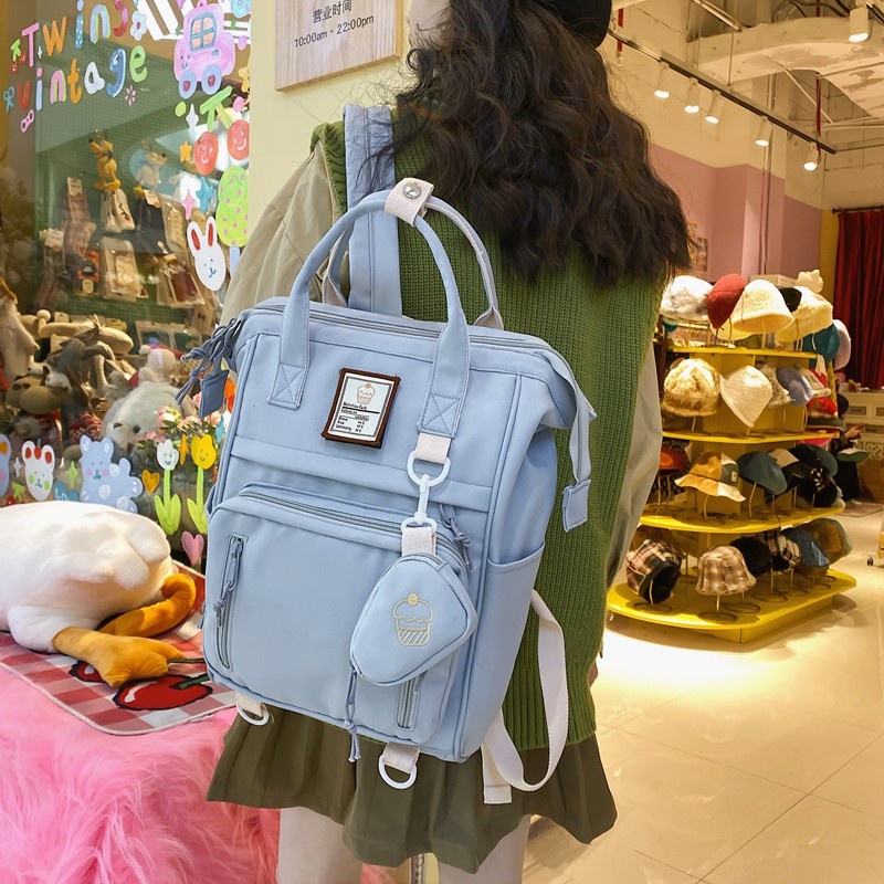 Fashion Women Backpack Large Capacity School Bag For Girls Trendy Nylon Waterproof Travel Bagpack