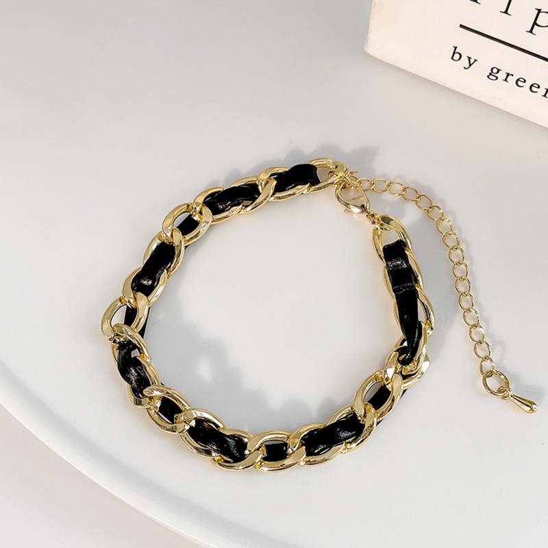 leather woven chain bracelet