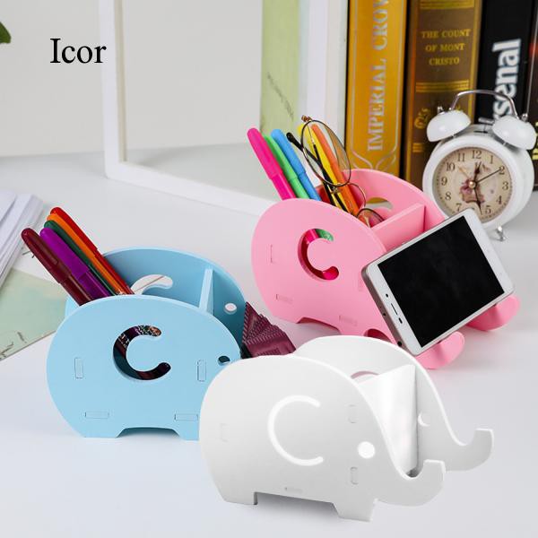 Multifunction Fashion Elephant Pen Holder Desk Organizer Phone For