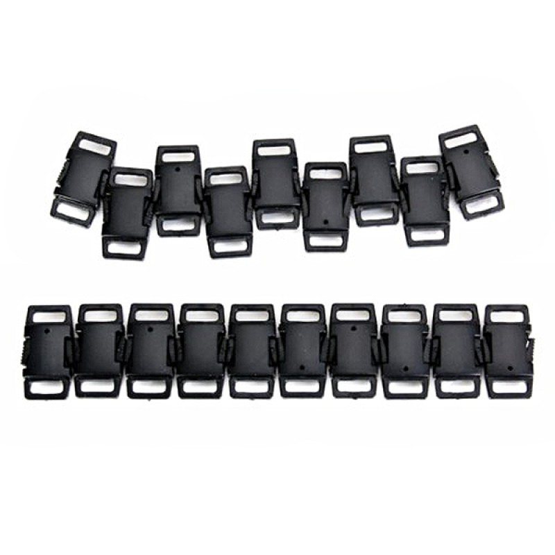 50pcs Durable Hard Plastic Side Release Buckles for Webbing /Dog Collar /Paracord Bracelets (Black) #4