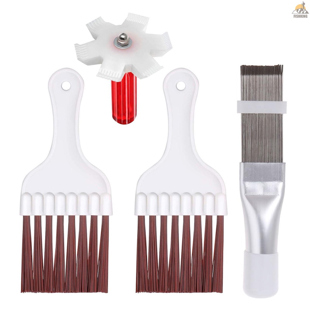 fiki 4pcs Air Conditioner Condenser Fin Cleaning Brush and Comb Set Fin ...