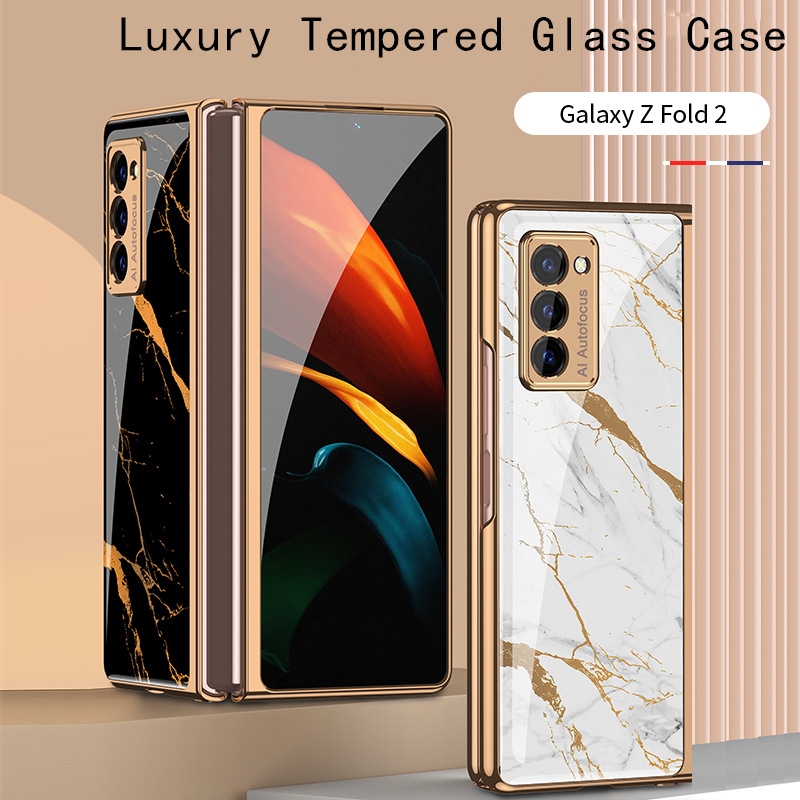 Luxury Fashion Tempered Glass Case For Samsung Galaxy Z Fold 2 Galaxy Z Flip Galaxy Fold Galaxy Z Fold2 5g Cover Shopee Philippines