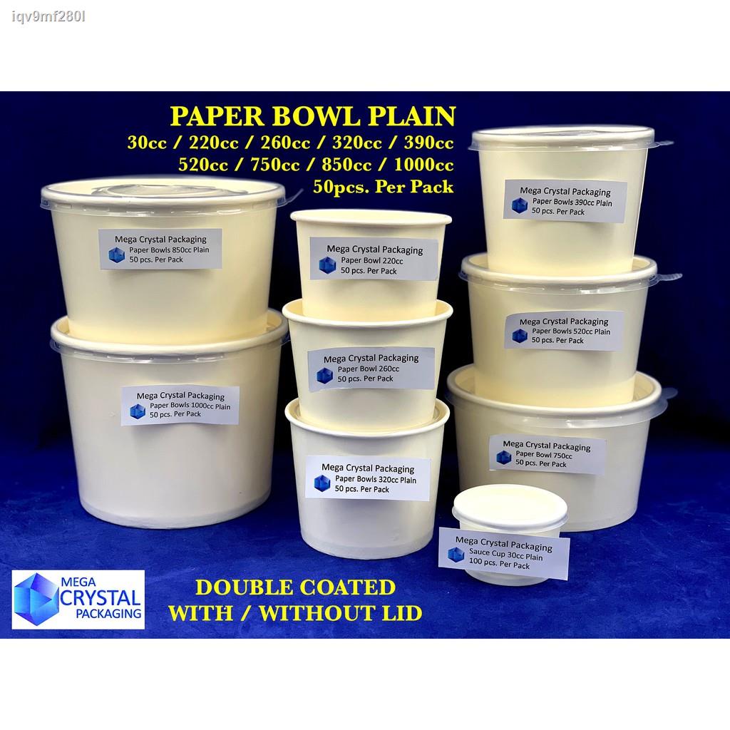 2021paper Bowl Plain 750 Cc With Without Pp Lid 50 Pcs Per Pack Dpe Shopee Philippines