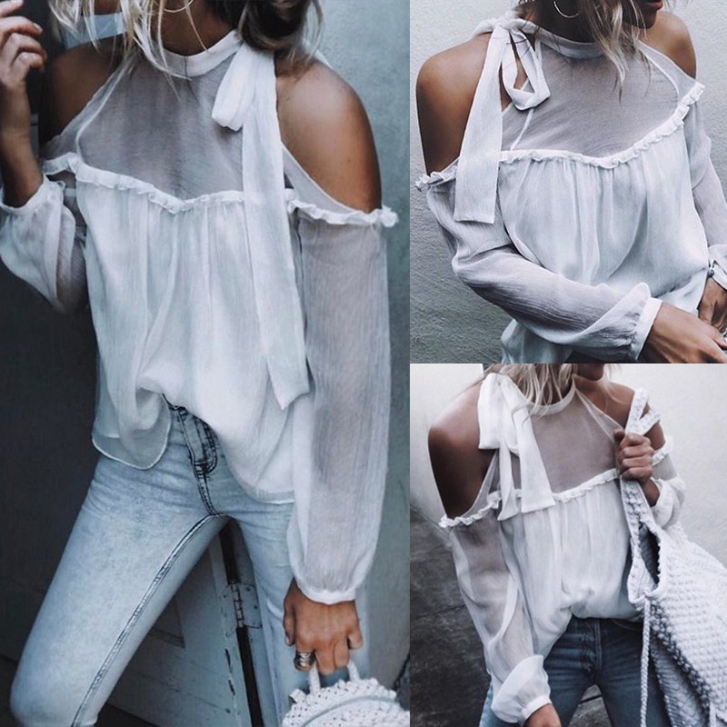 transparent off shoulder top