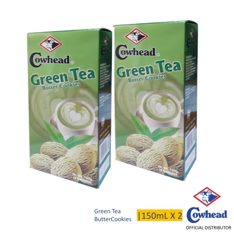 Cowhead Green Tea Butter Cookies 150g x 2 [Cowhead Fresh Milk UHT