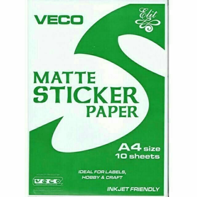 Download 10 packs of Veco sticker paper A4 (100 sheets) glossy, matte, satin | Shopee Philippines