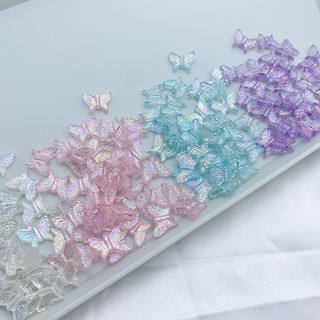 30pcs Colour AB Charms Butterfly Shape Acrylic Beads Loose Spacer Beads for Jewelry Makeing DIY Handmade Bracelet