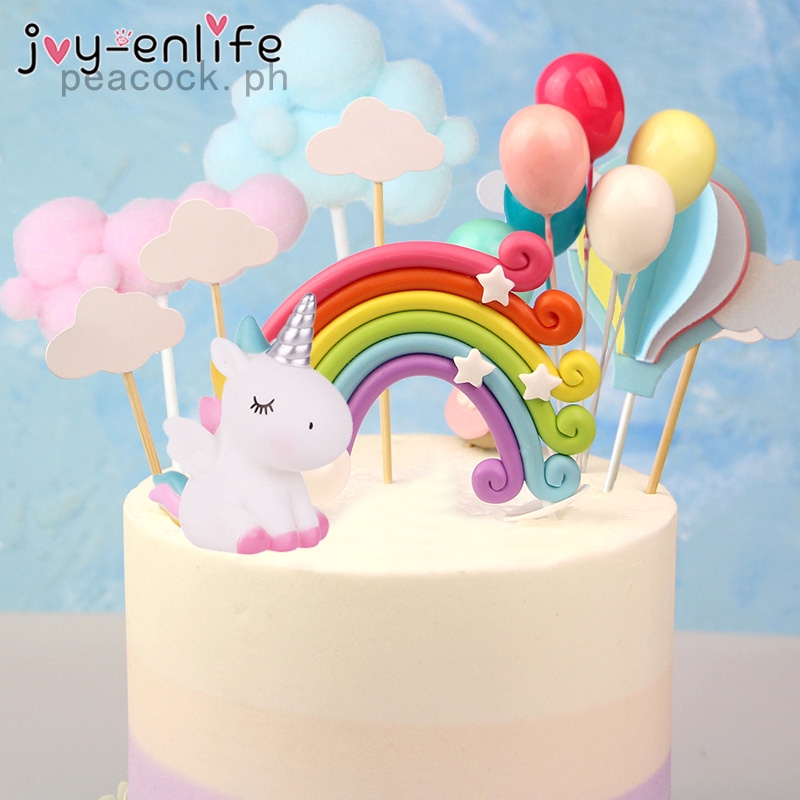 Rainbow Unicorn Cake Topping Cake Flag Birthday Cake Decoration Dessert Shopee Philippines