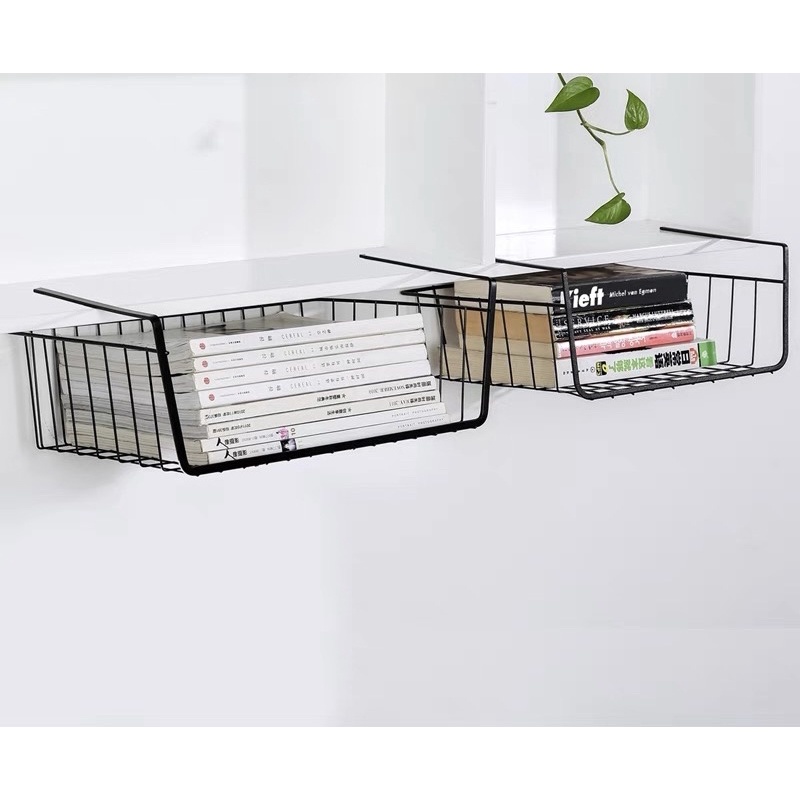 Under Shelf Table Storage Basket Rack Desk Wire Hanging Rack