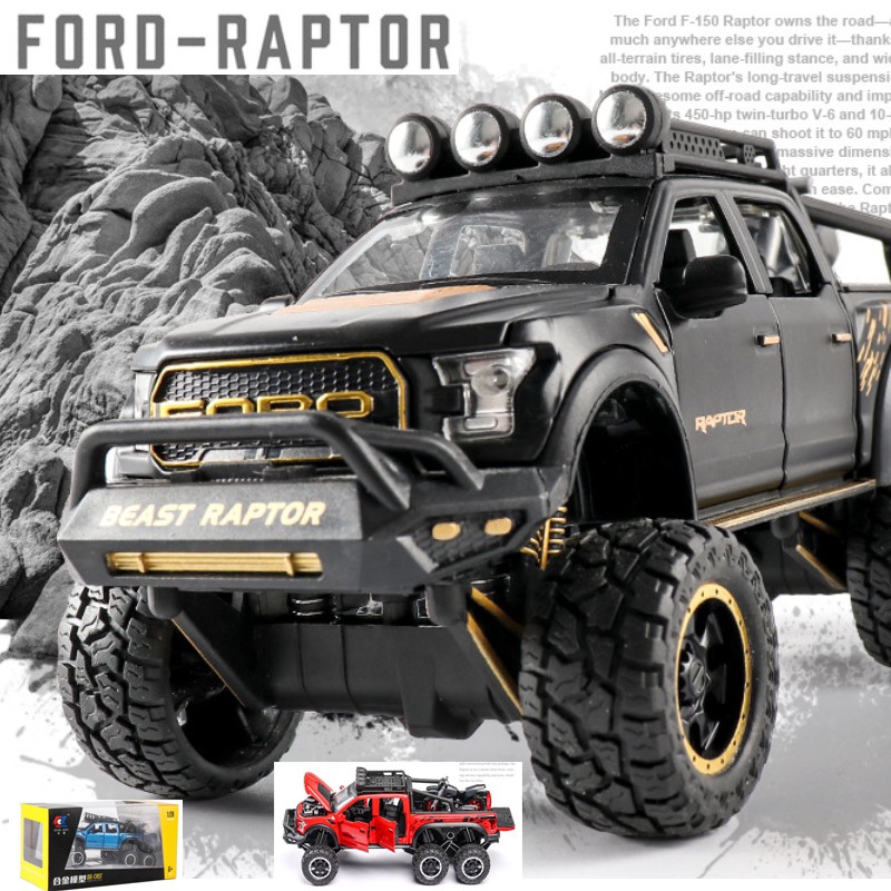 Ford F150 6x6 Raptor Model Alloy Car Model Sound Light Pull Back 1 32 Die Cast Models Toys Shopee Philippines