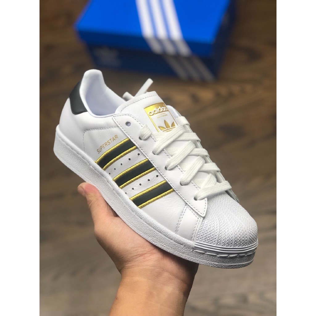 adidas superstar womens white and gold