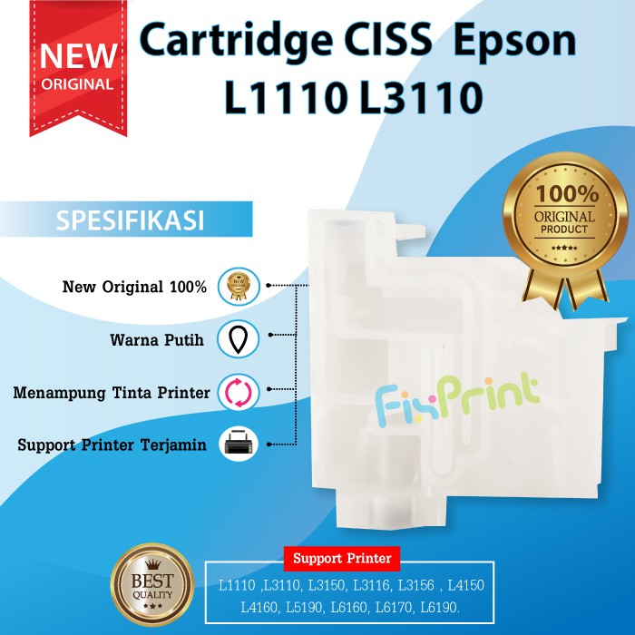 Original Ciss Epson L1110 L3110 Cartridge Infusion Printer L1110 L1210 L1250 L1256 L3100 L3101 6709