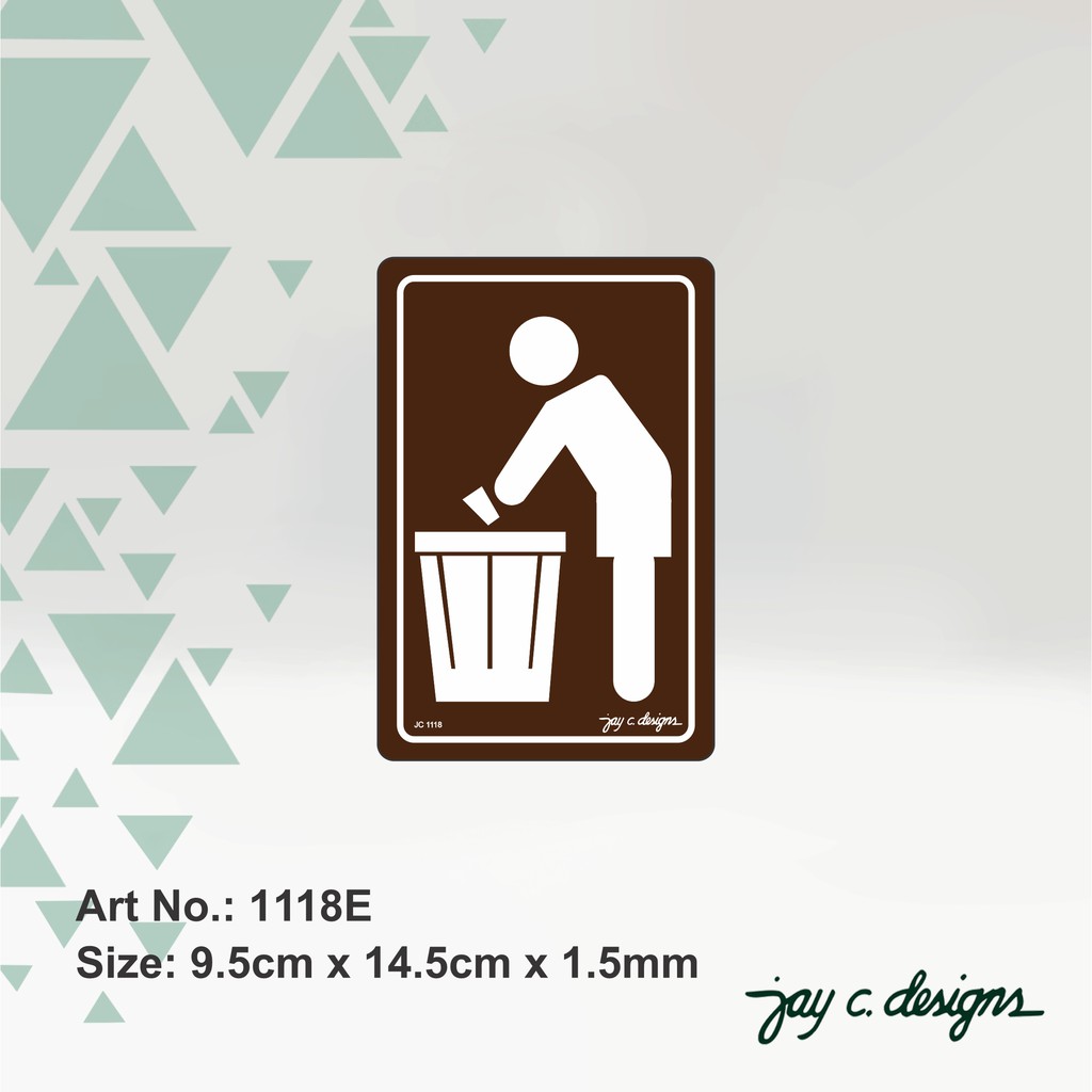 Jay C. Designs Acrylic Sign Trash Bin Signage 1118 Shopee Philippines
