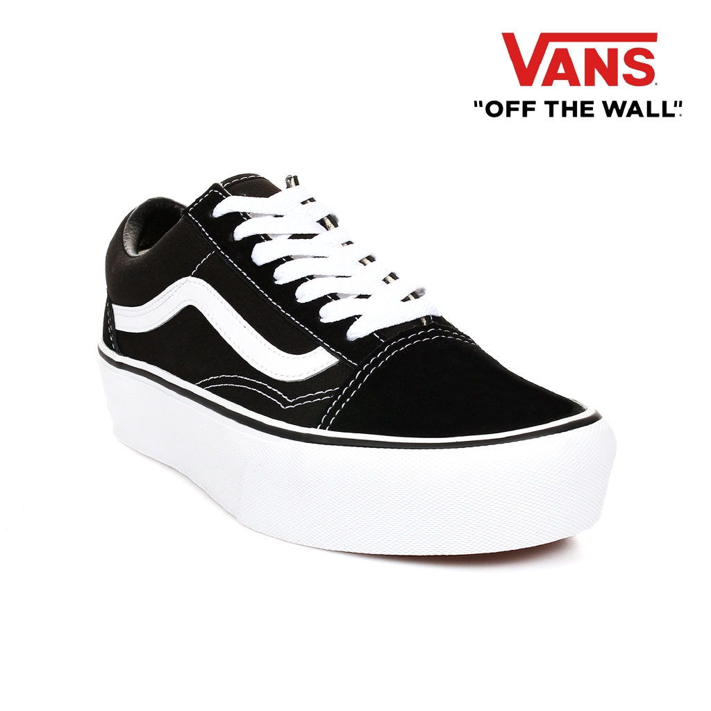 vans old skool platforms white off the wall