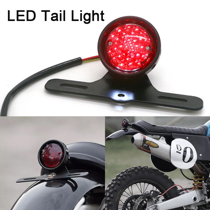 24 LED Dual Colors Motorcycle Rear LED White License Plate Light Red Tail Light