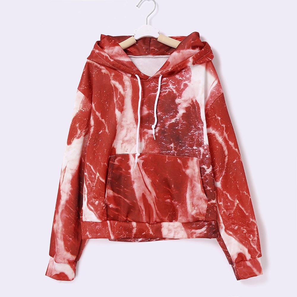 raw meat hoodie